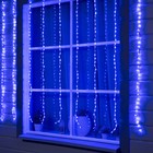 Гирлянда «Водопад» 2 × 1.5 м, IP44, прозрачная нить, 400 LED, свечение синее, 8 режимов, 220 В - фото 317834387