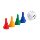 Фишки для настольных игр, набор 4 шт., фишка 2.3×1.2 см, кубик игральный 1 шт. - Фото 2