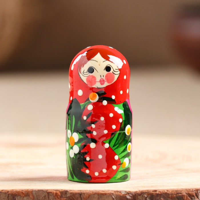 Матрёшка 3-х кукольная "Катя" ягоды, 11см, ручная роспись. - фото 1908645678