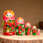 Матрёшка 5-ти кукольная "Катя" ягоды , 12-13 см, ручная роспись. - фото 18128928