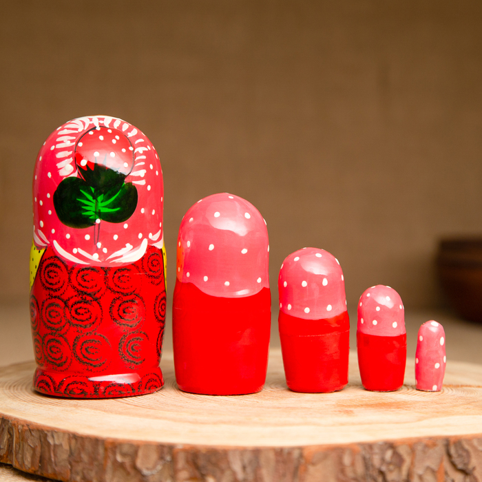 Матрёшка 5-ти кукольная "Катя" ягоды , 12-13 см, ручная роспись. - фото 1905737913
