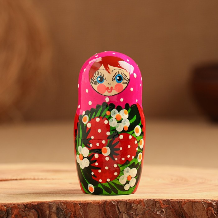 Матрёшка 5-ти кукольная "Катя" ягоды , 12-13 см, ручная роспись. - фото 1885113081