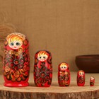 Матрёшка 5-ти кукольная "Аля" бутоны , 14-15см, ручная роспись. - фото 9161758