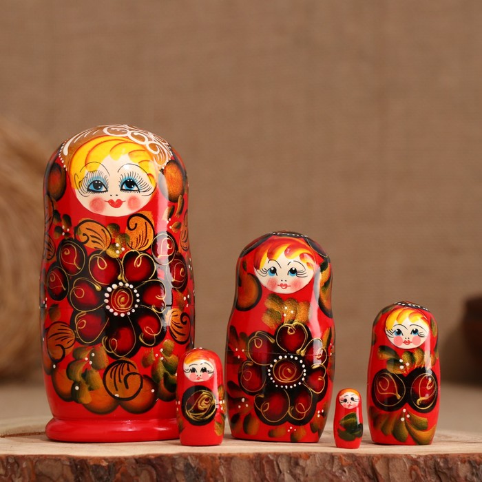 Матрёшка 5-ти кукольная "Аля" бутоны , 14-15см, ручная роспись. - фото 1885113095