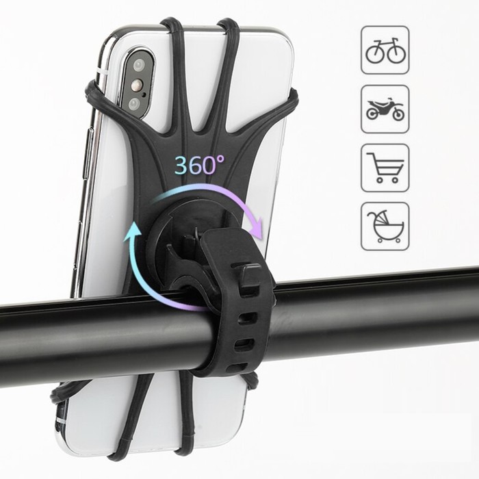 Велосипедный держатель для телефона Luazon, поворотный, силиконовый, до 6.5