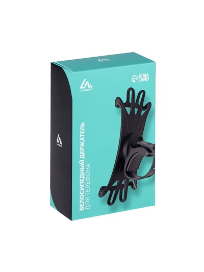 Держатель для телефона на велосипед Luazon, поворотный, силиконовый, до 6.5", чёрный