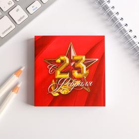 Подарочный набор «23 февраля: Настоящему герою»: блок бумаги и ручка пластик