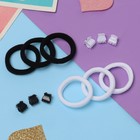 Набор для волос Выбражулька «Спорт», 12 шт.: 6 резинок, 6 крабиков, чёрный, белый - Фото 2