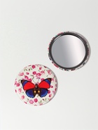 Зеркало карманное «Бабочки», d=7.5 см, искусственная кожа, рисунок МИКС - Фото 2