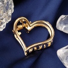 Крабик для волос «Маргарита», сердце, 2.5 см, золото - Фото 4