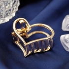 Крабик для волос «Маргарита», сердце, 2.5 см, золото - Фото 5