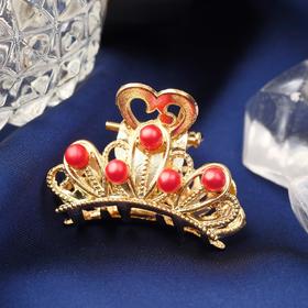 Краб для волос "Лиора" корона, 2,5 см, золото (комплект 6 шт)