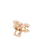 Крабик для волос «Маргарита», сердечки жемчуг, 3 см, золото (комплект 6 шт) - фото 49286768