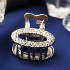 Краб для волос "Голда" овал, 2,5 см, серебро (комплект 6 шт) - фото 24397043