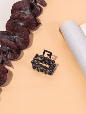 Крабик для волос «Айлин», прямой, 2.5 см, тёмное серебро (комплект 6 шт)