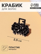Крабик для волос «Мелани», бантик, 2.5 см, чёрный - Фото 1