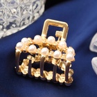 Крабик для волос «Аманда», дуга жемчуг, 2.5 см, золото - Фото 6