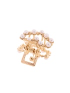 Крабик для волос «Аманда», сердце жемчуг, 2.5 см, золото (комплект 6 шт) - фото 49286770