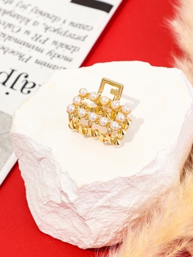 Крабик для волос «Аманда», прямой жемчуг, 2.5 см, золото (комплект 6 шт)