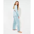 Пижама женская (сорочка, брюки) MINAKU: Light touch, голубая, размер 52 6073314