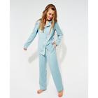 Пижама женская (сорочка, брюки) MINAKU: Light touch, голубая, размер 52 6073314