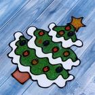 Наклейка на стекло "Ёлочка с шариками в снегу" 17х14 см - Фото 2