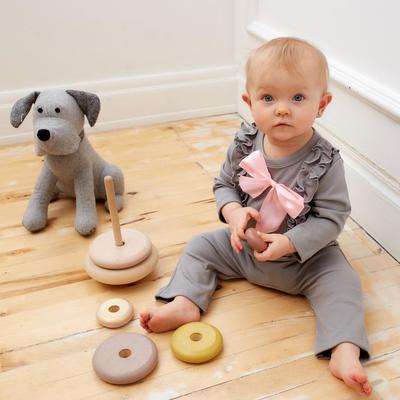 Комбинезон с бантиком для девочки «Крошка Я» BASIC LINE, рост 62-68 см, серый