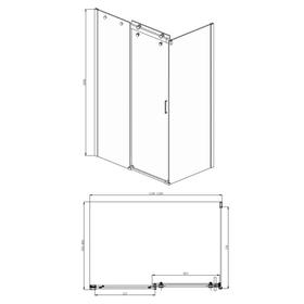

Душевое ограждение BRAVAT Wave BS120.3102S, 120x80x200 см, прозрачное, хром