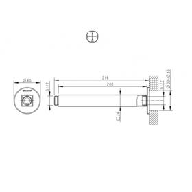 

Потолочный встраиваемый кронштейн для душа BRAVAT Built-in P7436C-RUS, хром