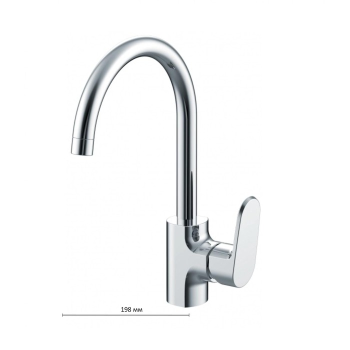 Смеситель для кухни BRAVAT Pure F7105161C, однорычажный, латунь, хром