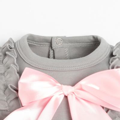 Комбинезон для девочки с бантиком «Крошка Я» BASIC LINE, рост 80-86 см, серый