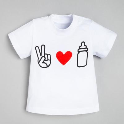 Футболка детская «Крошка Я» Love milk, рост 74-80 см