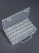 Органайзер для хранения мелочей, 64 баночки, 13×22×5 см, с наклейками, прозрачный - Фото 2