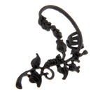 Серьга «Кафф» цветы, цвет черный - Фото 1