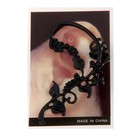 Серьга «Кафф» цветы, цвет черный - Фото 2