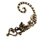 Серьга «Кафф» тигр, цвет черненое золото - Фото 1