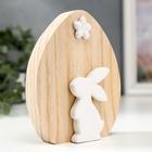 Сувенир керамика, дерево "Белый кролик с цветочком" 15х3,6х12,6 см - фото 6377206
