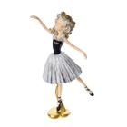 Фигурка полистоун «Балерина с кудрями, в серо-чёрном платье и чёрных пуантах», 13×3.5×6.5 см 5185286