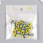 Бусины для творчества пластик "Полосатый цилиндр с жёлтым" набор 20 шт 1х1,2х1,2 см - Фото 4