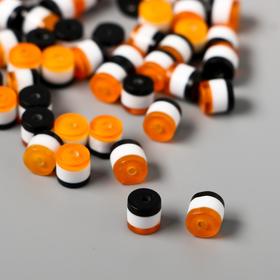 Бусины для творчества «Цилиндр чёрно-рыжий-белый», набор 10 г, 0.6×0.6×0.6 см  (артикул 5373727)  большой выбор товаров оптом и в розницу по низким ценам с доставкой
