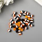 Бусины для творчества «Цилиндр чёрно-рыжий-белый», набор 10 г, 0.6×0.6×0.6 см  (артикул 5373727)  большой выбор товаров оптом и в розницу по низким ценам с доставкой