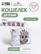 Кошелёк детский «Совушки» Выбражулька, маленький, монетница, МИКС - Фото 1