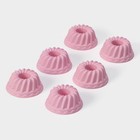 Формы для выпечки кексов Доляна «Пальчики оближешь», силикон, набор 6 шт., 7×3 см, цвет розовый - Фото 2