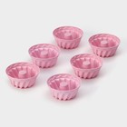 Формы для выпечки кексов Доляна «Пальчики оближешь», силикон, набор 6 шт., 7×3 см, цвет розовый - Фото 5
