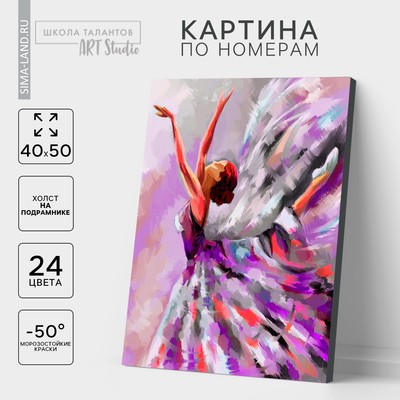 УЦЕНКА Картина по номерам на холсте с подрамником «Балет» 40×50 см
