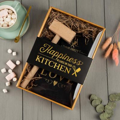 Варежка - прихватка с деревянным молотком Kitchen, варежка-прихватка 20×28 см, в подарочной упаковке