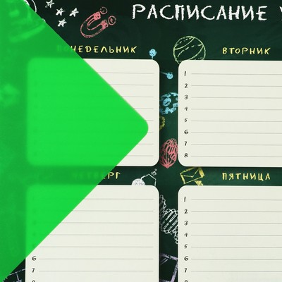 Накладка на стол пластиковая А3, 460×330 мм, 500 мкм, прозрачная, салатовая, (подходит для ОФИСА)