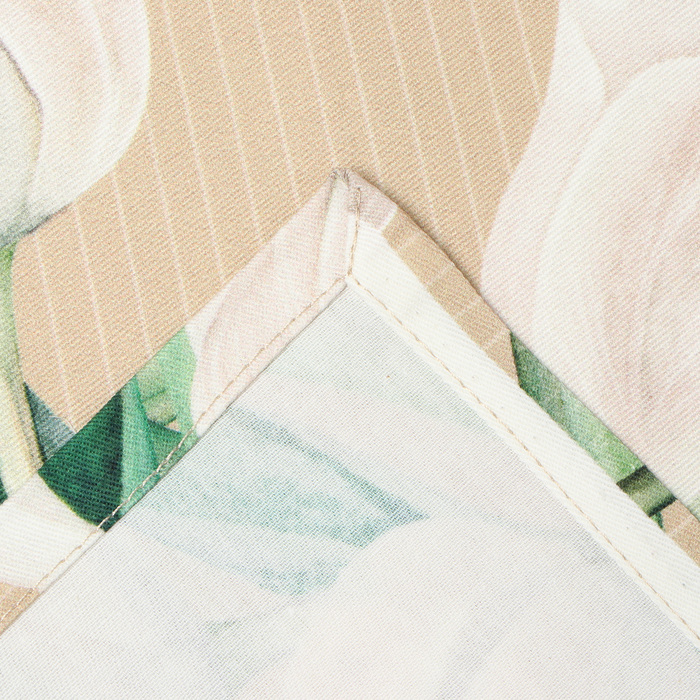 Скатерть "Этель" Белые тюльпаны 149х180см, 100% хл, саржа 190 г/м2 - фото 1927646822