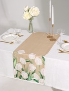 Дорожка на стол «Этель. Белые тюльпаны», 40×149 см, 100% хлопок, саржа 190 г/м², бежевая - Фото 3