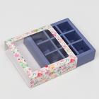 Коробка под 9 конфет с обечайкой «Весна» сиреневая, с окном, 13.7?13.7?3.5 см (комплект 5 шт) - фото 25474055